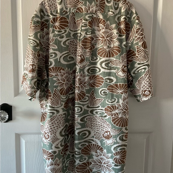 REYN SPOONER Green and Brown Floral Button Down HAWAIIAN SHIRT NEVER WORN 3X - Picture 5 of 11
